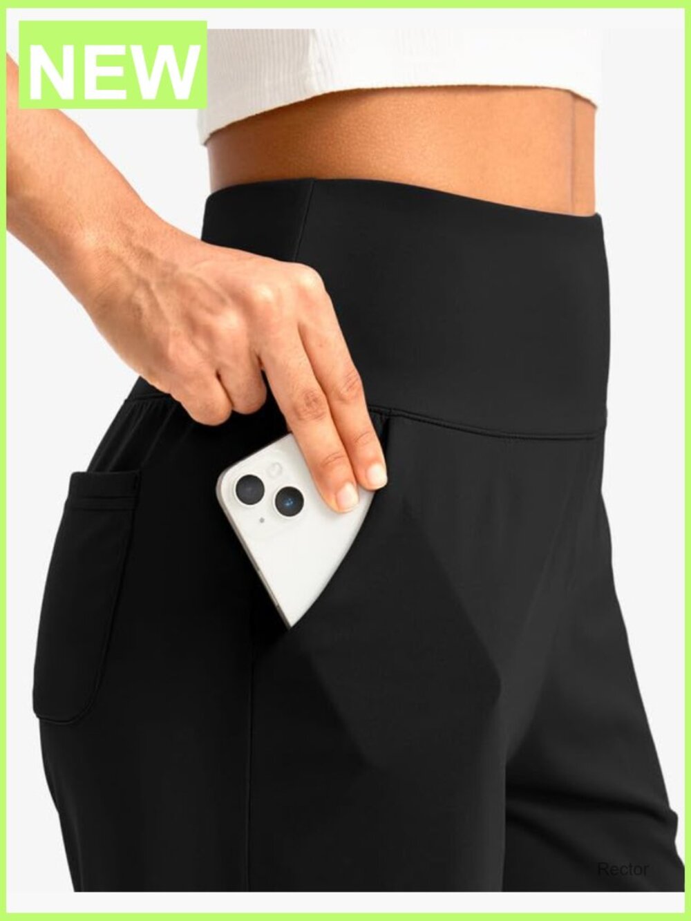 Women's Bermuda Shorts 9" Inseam High Waisted Pockets Athletic Workout - Picture 4 of 6